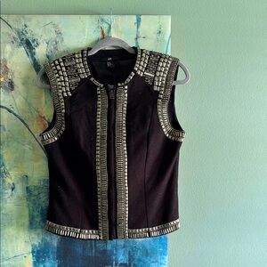 H&M Black Vest with Metallic Accents